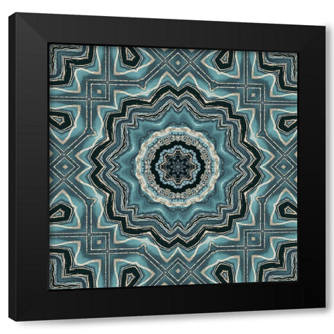 Gold Teal Tile II  Black Modern Wood Framed Art Print with Double Matting by Haase, Andrea