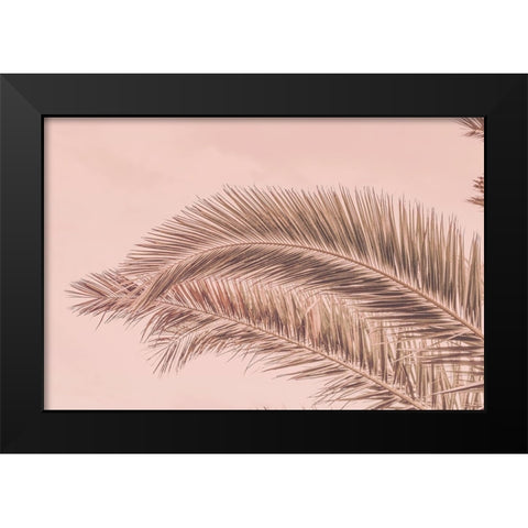 Portugal Travel Impression Blush Palm  Black Modern Wood Framed Art Print by Haase, Andrea