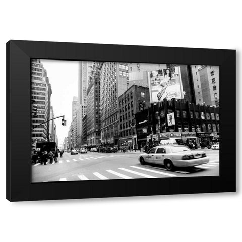 Fashion Avenue Black Modern Wood Framed Art Print with Double Matting by Brooknam, John