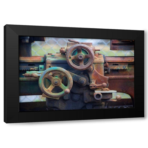 Neon Rust Black Modern Wood Framed Art Print with Double Matting by Norm Stelfox