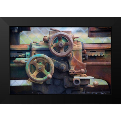 Neon Rust Black Modern Wood Framed Art Print by Norm Stelfox