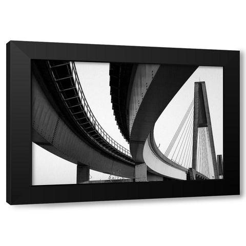 Bridge Curve Black Modern Wood Framed Art Print by Stelfox, Norm