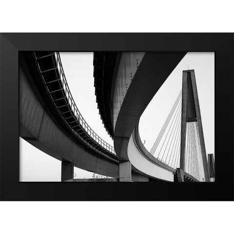Bridge Curve Black Modern Wood Framed Art Print by Stelfox, Norm