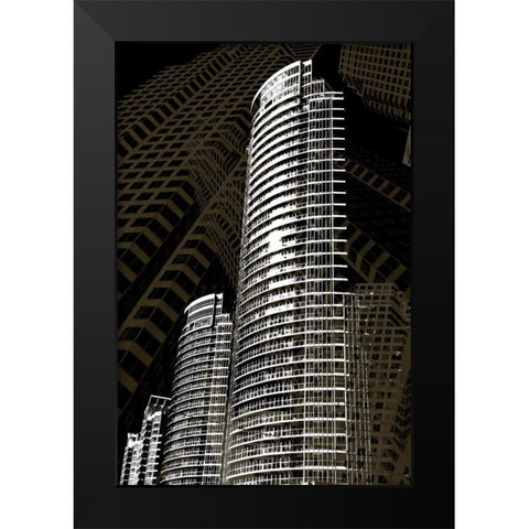 Street of Dreams Black Modern Wood Framed Art Print by Selfox, Norm