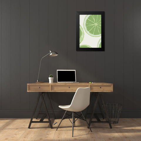 Juicy Lime Black Modern Wood Framed Art Print by Stelfox, Norm