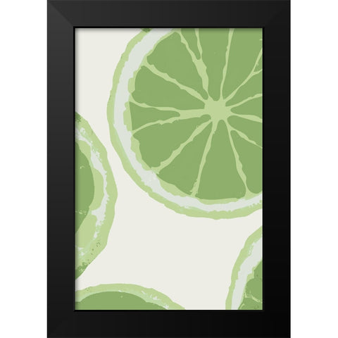 Juicy Lime Black Modern Wood Framed Art Print by Stelfox, Norm