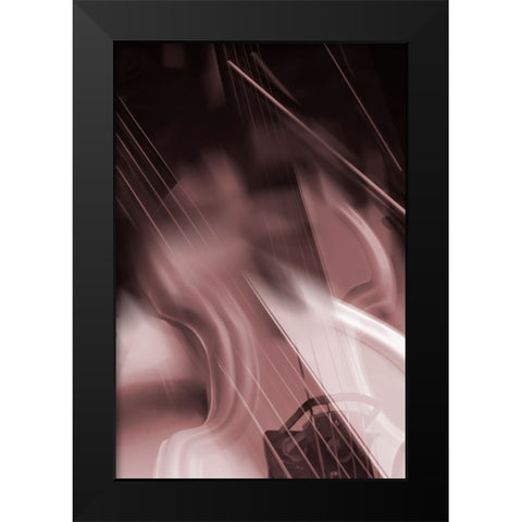 Guitar Vibrations  Black Modern Wood Framed Art Print by Stelfox, Norm