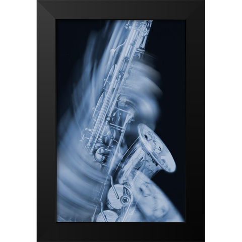 Saxaphone  Black Modern Wood Framed Art Print by Stelfox, Norm