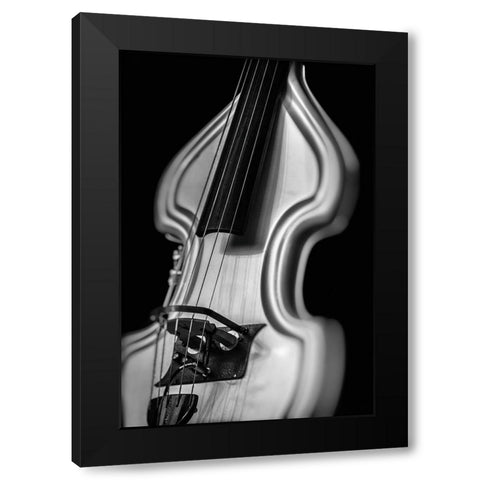 Silver Guitar  Black Modern Wood Framed Art Print by Stelfox, Norm