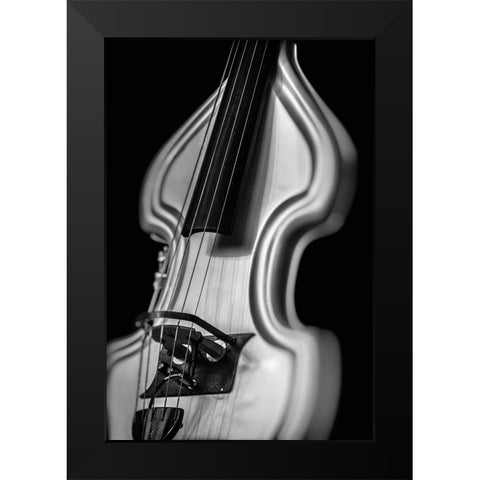 Silver Guitar  Black Modern Wood Framed Art Print by Stelfox, Norm