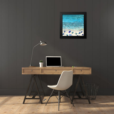 Hot Summer Beach Black Modern Wood Framed Art Print by Novak, Rick