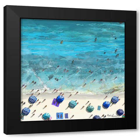 Hot Summer Beach Black Modern Wood Framed Art Print with Double Matting by Novak, Rick