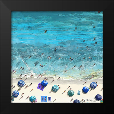 Hot Summer Beach Black Modern Wood Framed Art Print by Novak, Rick