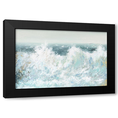 Ocean Wave Black Modern Wood Framed Art Print with Double Matting by Calameo