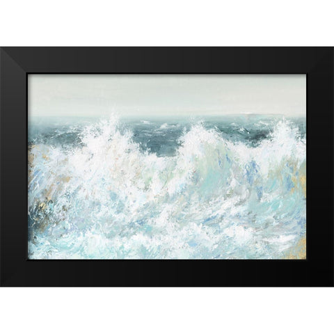 Ocean Wave Black Modern Wood Framed Art Print by Calameo