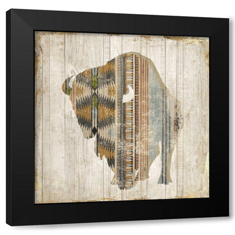Navaho Bison I  Black Modern Wood Framed Art Print with Double Matting by Jones, Eli