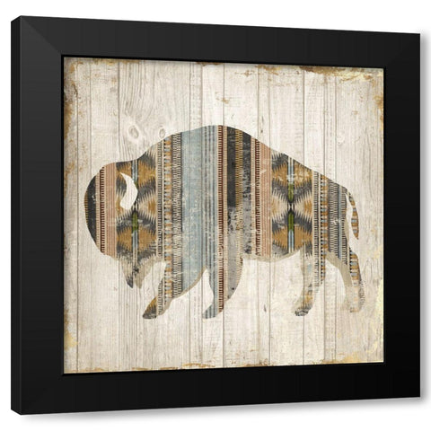 Navaho Bison II  Black Modern Wood Framed Art Print with Double Matting by Jones, Eli