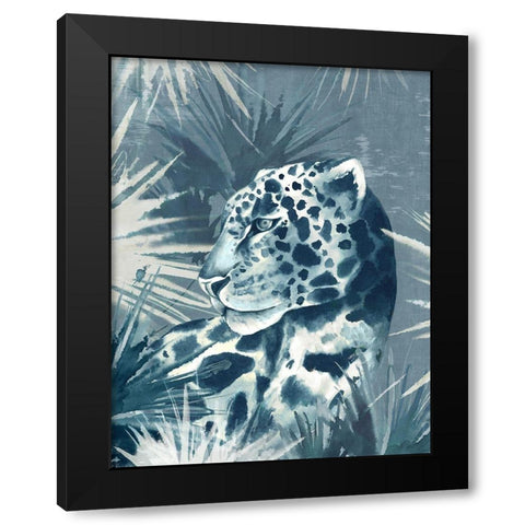 Jungle Leopard  Black Modern Wood Framed Art Print with Double Matting by Jones, Eli