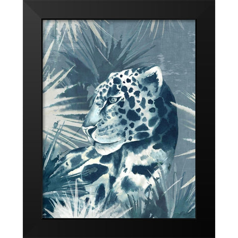 Jungle Leopard  Black Modern Wood Framed Art Print by Jones, Eli