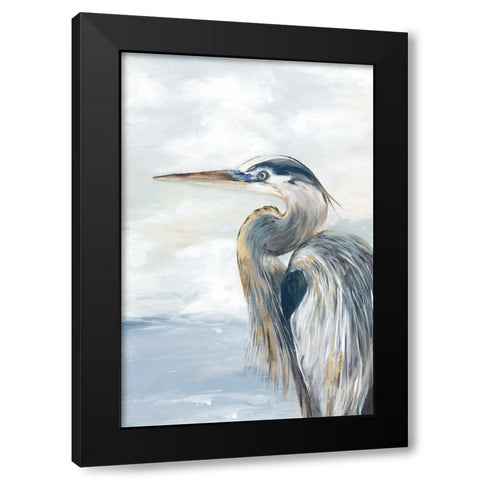 Morning Heron Black Modern Wood Framed Art Print by Jones, Eli