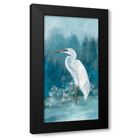 Regal White Egret II Black Modern Wood Framed Art Print with Double Matting by Jones, Eli