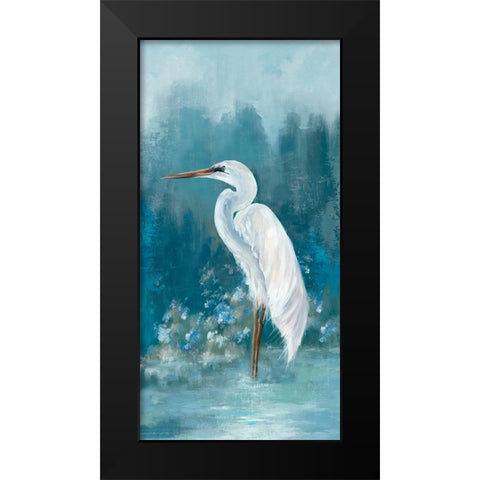 Regal White Egret II Black Modern Wood Framed Art Print by Jones, Eli