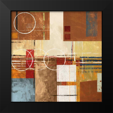 Blue Liner Black Modern Wood Framed Art Print by Chuqui, Olga