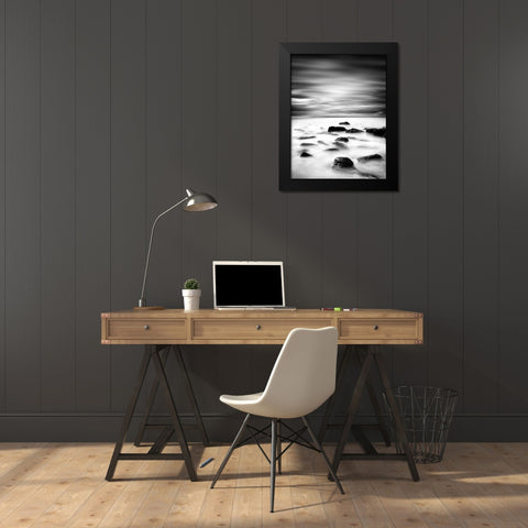 Rocky Rhythm Black Modern Wood Framed Art Print by Maia, Jorge