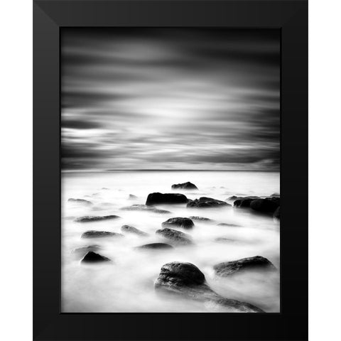 Rocky Rhythm Black Modern Wood Framed Art Print by Maia, Jorge