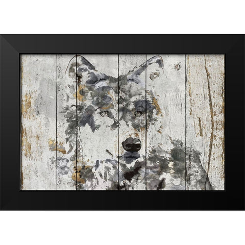 Wolf Gaze  Black Modern Wood Framed Art Print by Orlov, Irena