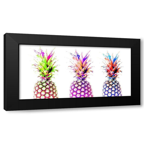Colourful Pinapples I  Black Modern Wood Framed Art Print by Orlov, Irena