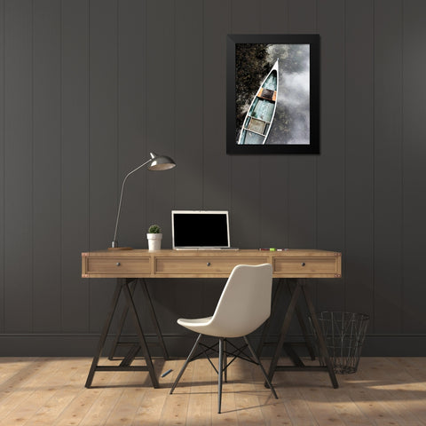 Blue Old Wooden Boat I Black Modern Wood Framed Art Print by Orlov, Irena