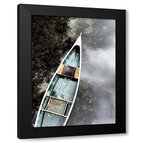 Blue Old Wooden Boat I Black Modern Wood Framed Art Print by Orlov, Irena