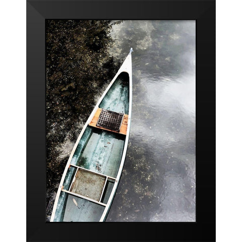 Blue Old Wooden Boat I Black Modern Wood Framed Art Print by Orlov, Irena