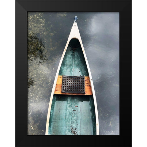 Blue Old Wooden Boat II Black Modern Wood Framed Art Print by Orlov, Irena