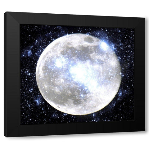 Midnight Moonlight  Black Modern Wood Framed Art Print with Double Matting by Orlov, Irena
