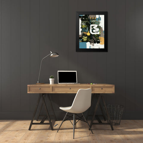 Space For Words Black Modern Wood Framed Art Print by Orlov, Irena