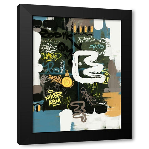 Space For Words Black Modern Wood Framed Art Print by Orlov, Irena