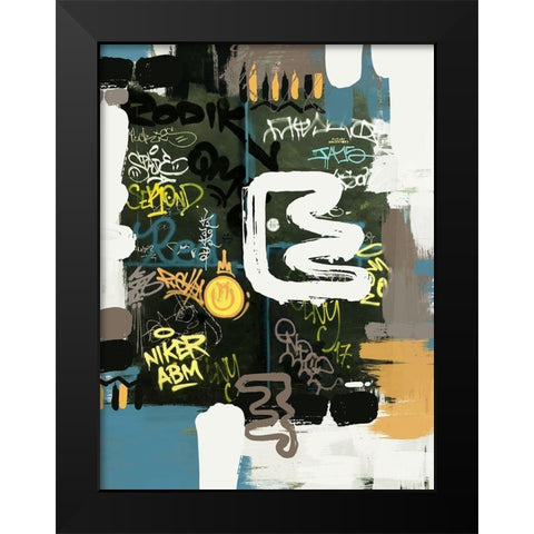 Space For Words Black Modern Wood Framed Art Print by Orlov, Irena