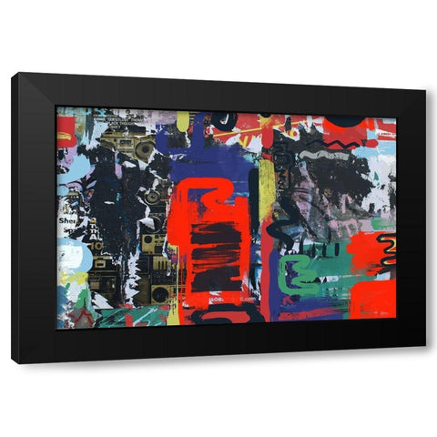 Paint Over It  Black Modern Wood Framed Art Print with Double Matting by Orlov, Irena