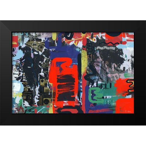 Paint Over It  Black Modern Wood Framed Art Print by Orlov, Irena