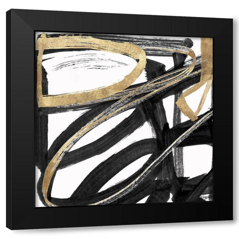 Combination IV Black Modern Wood Framed Art Print with Double Matting by Orlov, Irena