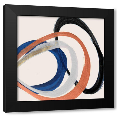 Linked Up  Black Modern Wood Framed Art Print by Orlov, Irena