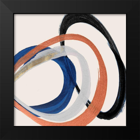Linked Up  Black Modern Wood Framed Art Print by Orlov, Irena