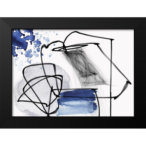 Illusion of Blue  Black Modern Wood Framed Art Print by Orlov, Irena