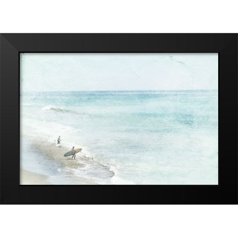 Blue Surfing  Black Modern Wood Framed Art Print by Orlov, Irena