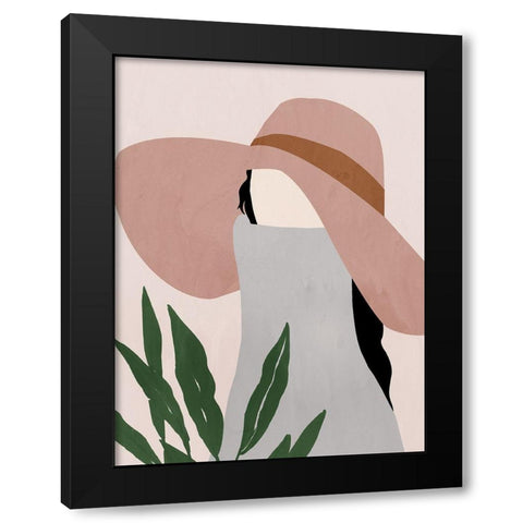 Tiana Black Modern Wood Framed Art Print by Sozi
