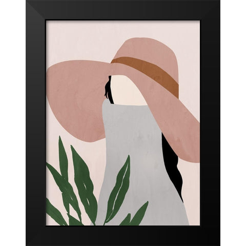 Tiana Black Modern Wood Framed Art Print by Sozi
