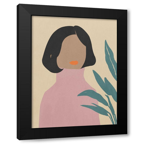 Prudence Black Modern Wood Framed Art Print with Double Matting by Sozi