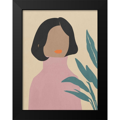 Prudence Black Modern Wood Framed Art Print by Sozi